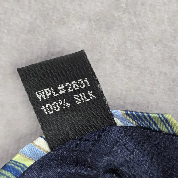 Stafford Blue Green Stripe Repp Geometric Silk Neck Tie Men's - Picture 5 of 6